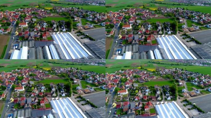 靠近温室的欧洲城市，靠近欧洲村庄的大型温室综合体，Google Maps错觉