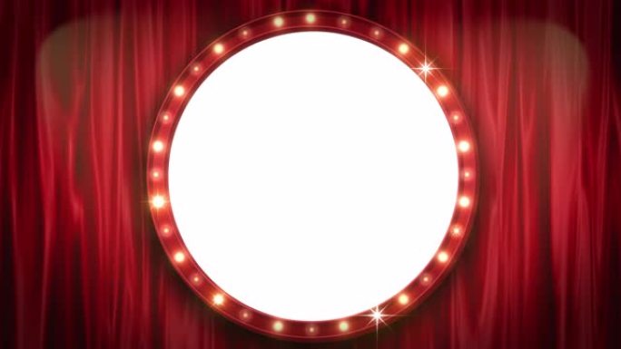 舞台幕布上的圆形剧场标志 [loop]