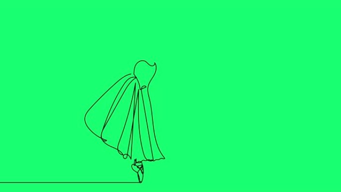芭蕾舞演员跳舞的自画动画。动画素描概念芭蕾线。
