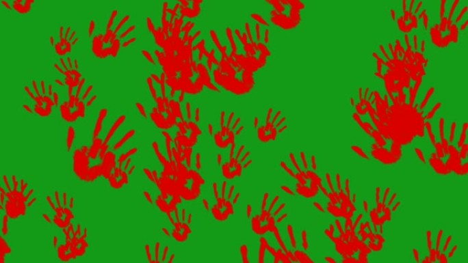 可怕的红色手绿色屏幕运动图形