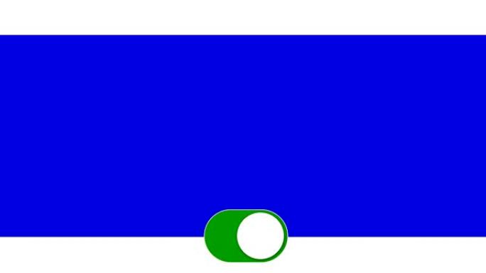 电脑动画、图形、模板。绘制的光标或按钮打开，变为绿色。您可以在建议的帧中替换文本或视频。白色背景。简