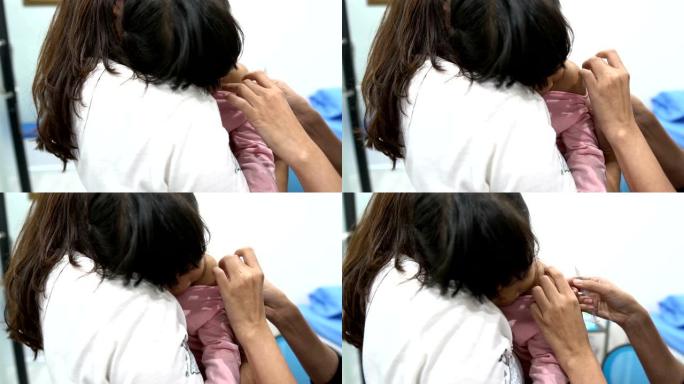 亚洲儿童注射疫苗视频素材