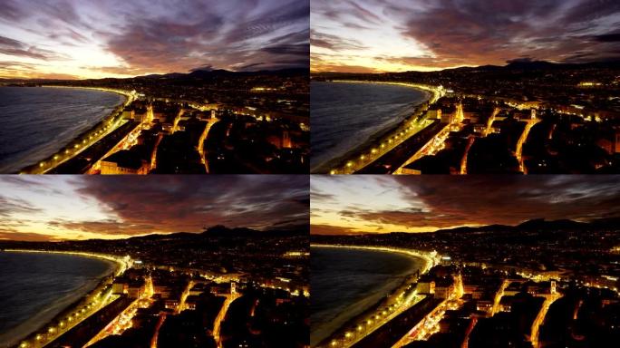 延时摄影:美丽的城市，海滨和地中海法国