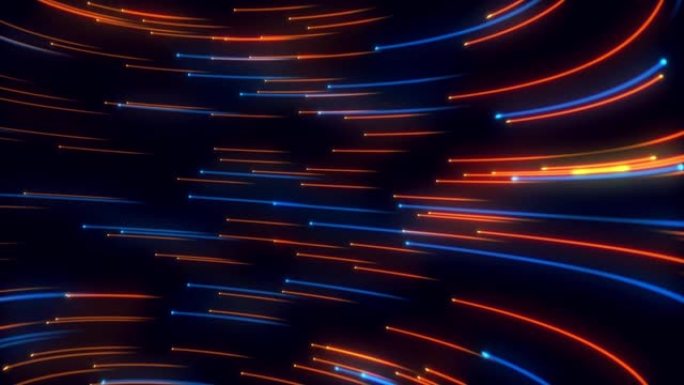 抽象未来学霓虹蓝红光流线背景。大数据通信和技术概念。4k运动图形视频