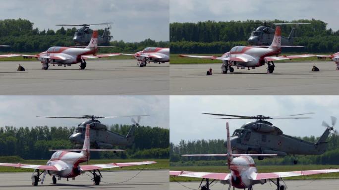 Mi-14PŁ直升飞机在格丁尼亚航空展上进行演习