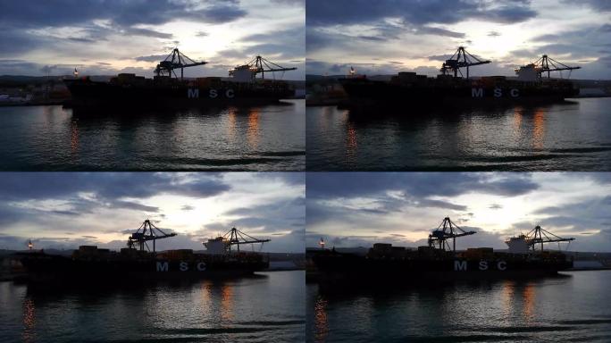 日出时间的奇维塔韦基亚港