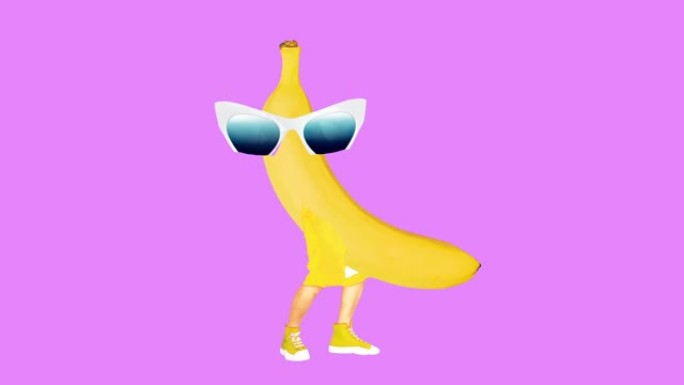 Gif动画设计。时尚的夏季香蕉人