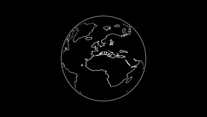 旋转地球。地球动画。带有可选亮度哑光的动画。包括阿尔法亮度哑光。4k视频