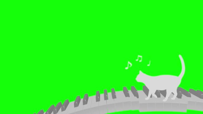 猫剪影钢琴曲线行走节奏骑行节奏80 4拍循环模式A