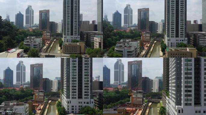 吉隆坡市中心市中心建筑墙晴天空中全景4k马来西亚