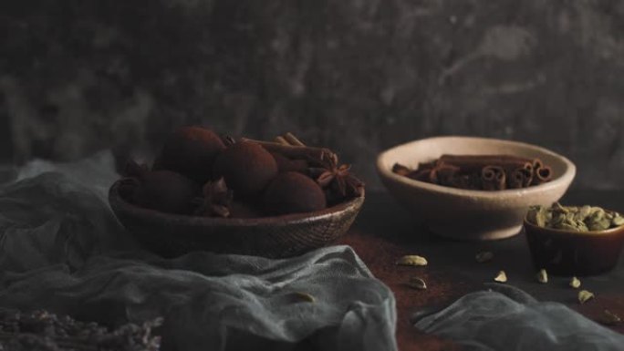 手工巧克力松露糖果、黑暗、葡萄牙、