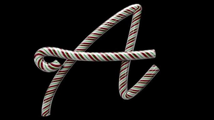 动画圣诞糖果手杖字体A