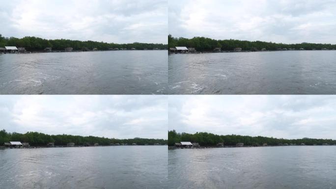 筏屋和湖海岸线