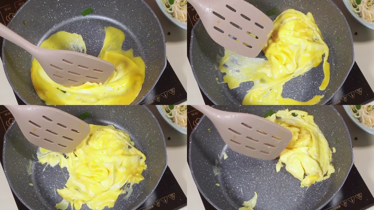 平底锅打鸡蛋摊鸡蛋制作蛋皮 (4)