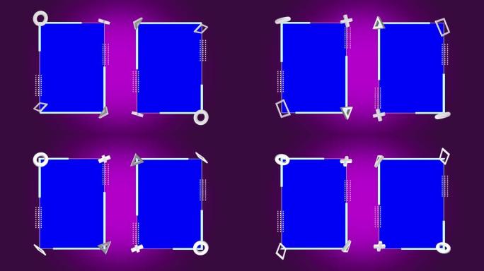 4k抽象3D几何形状框架可循环