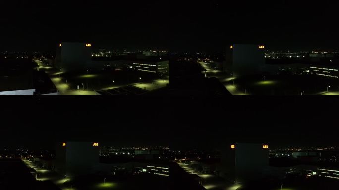 厦门日立ABB工业区夜景航拍