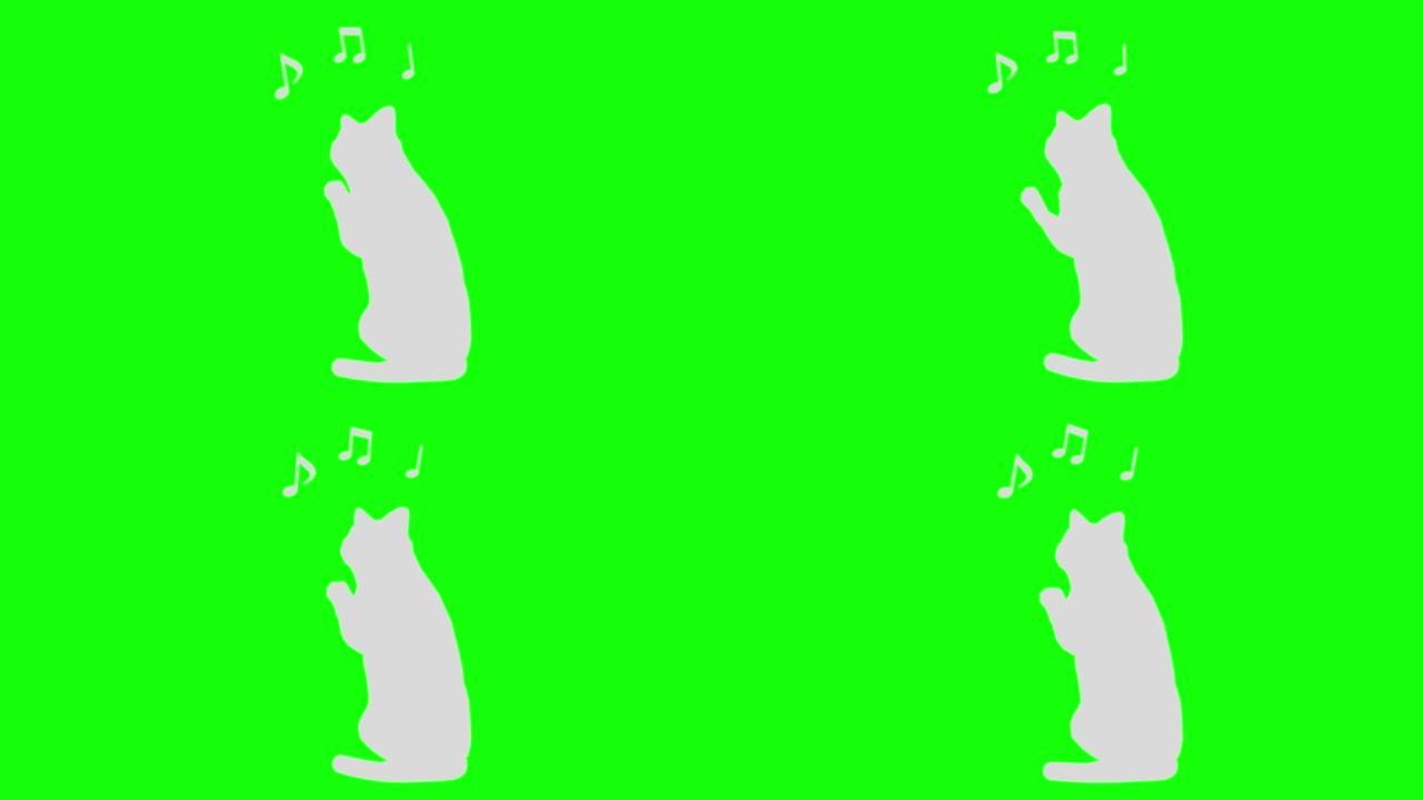 猫剪影节奏骑行节奏120 4拍拍手循环模式C