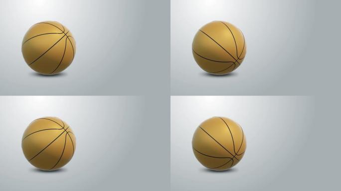 灰色渐变背景上的4k篮球动画