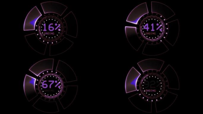 紫色加载数字百分比倒计时