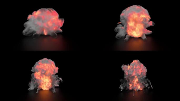 爆炸烟雾，蘑菇烟雾，3d渲染。