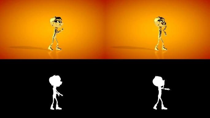 金童做机器人舞蹈无缝循环，橙色工作室，Luma哑光附加