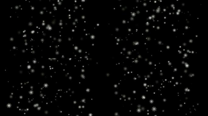 落下的雪花运动图形与夜晚背景