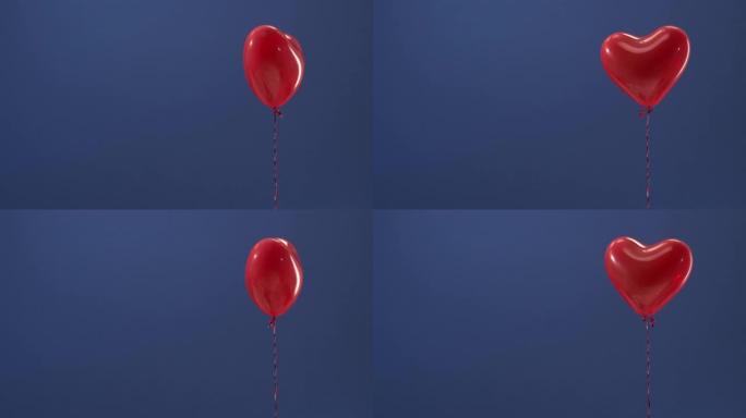 情人节礼物装饰元素，色键上的红色心形气球。