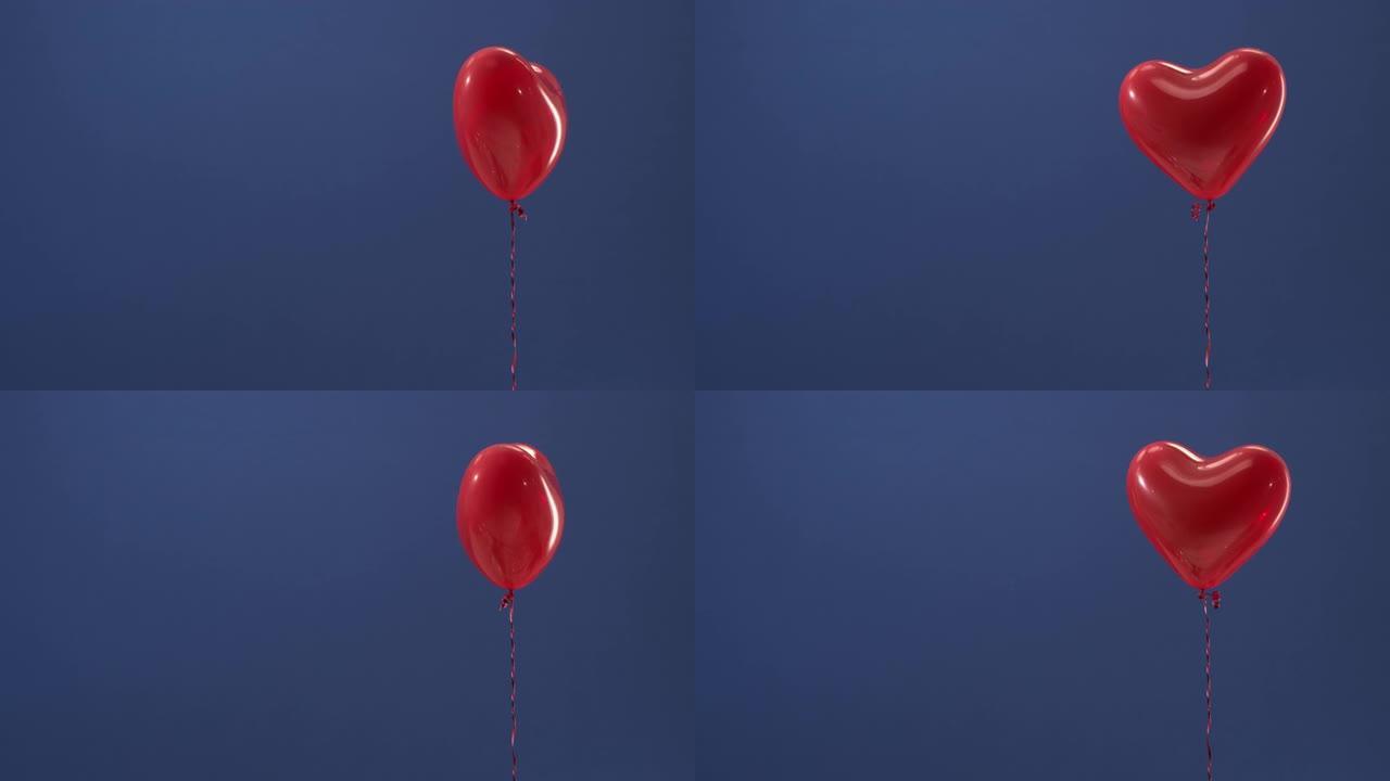 情人节礼物装饰元素，色键上的红色心形气球。