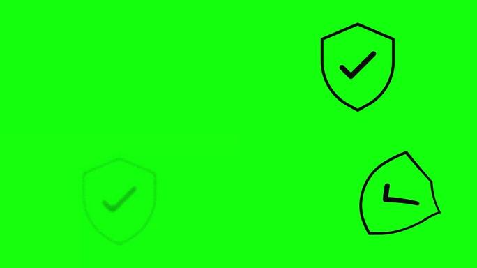 透明验证刻度线图标标志印章10动画绿屏色度键