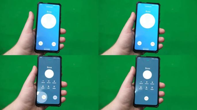 智能手机正在打来电话。我的老板正在打电话。