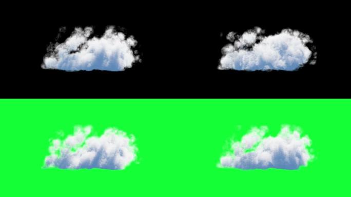 绿屏云。绿屏逼真的动画云纹理
