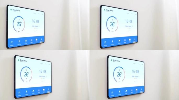 屏幕上带有智能家居设置的平板电脑