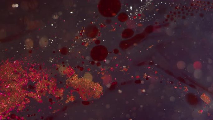 抽象血红色液体运动散景纹理背景飞溅