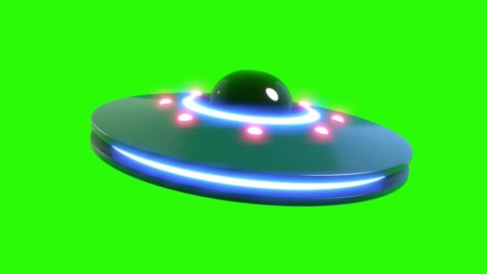 绿屏上的UFO飞碟隔离