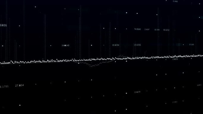 白色图形和数字在黑色背景下移动