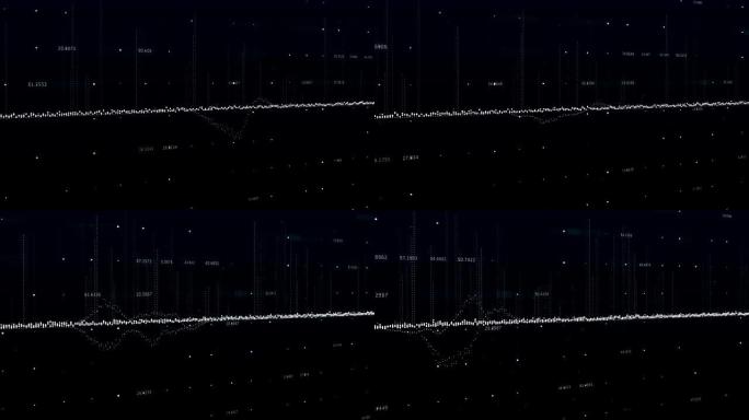 白色图形和数字在黑色背景下移动