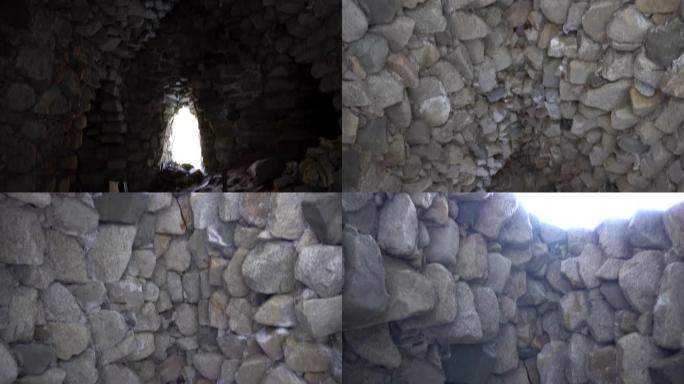 石头城堡，靠近墙壁和内部