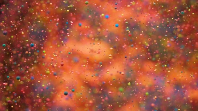 彩色气泡油美丽的油漆宇宙颜色移动五彩。太空星系行星。星云太空恒星行星。银河系。表面宇宙移动多色。假日