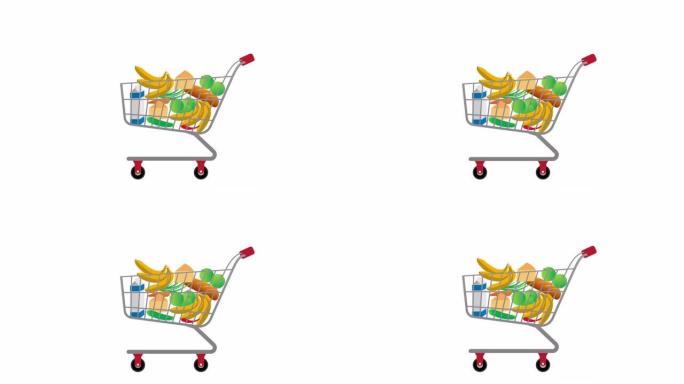 带有产品的卡车的动画