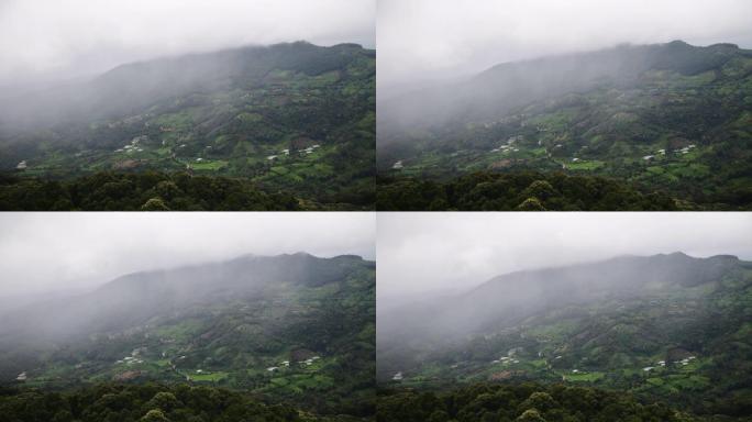 风雨高山峰森林海云海翻滚云雾