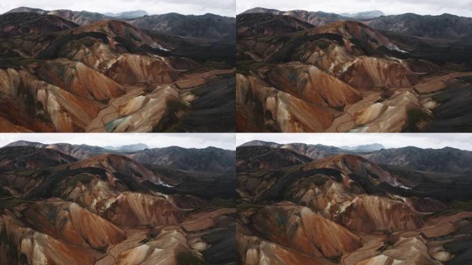 冰岛高地群山穿越火山火山群