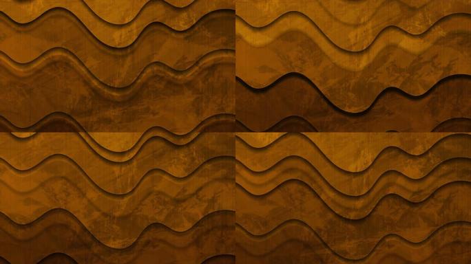 深橙色垃圾波抽象运动背景