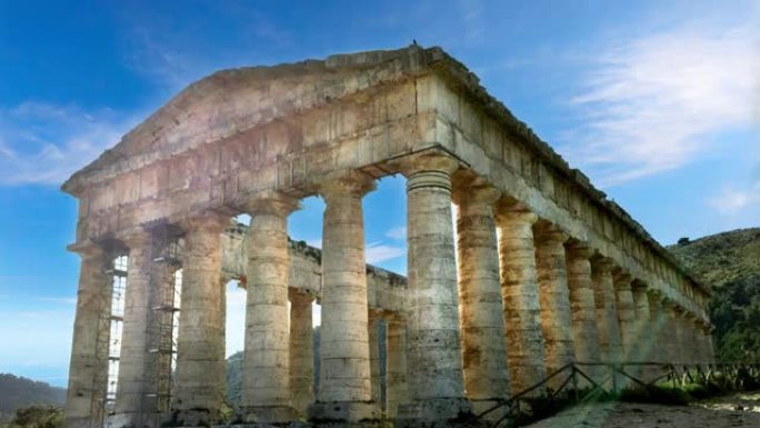 意大利西西里岛特拉帕尼区塞杰斯塔的多立克希腊神庙。