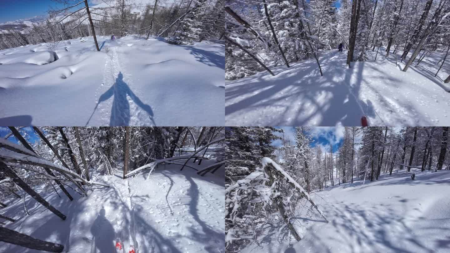 高速野雪粉雪跟拍4K