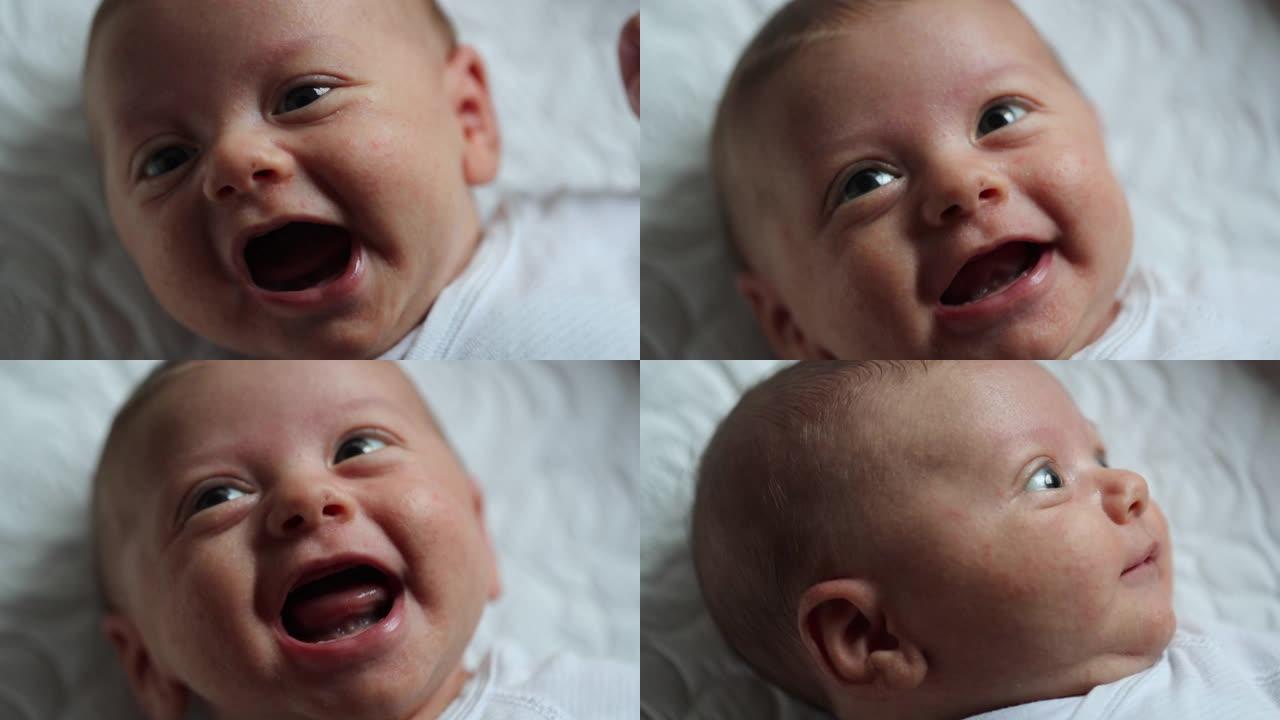 自发性快乐婴儿情感婴儿脸感觉快乐