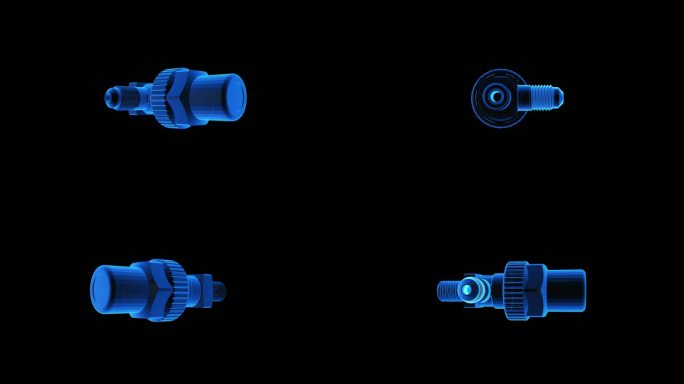 阀门全息蓝色科技通道素材