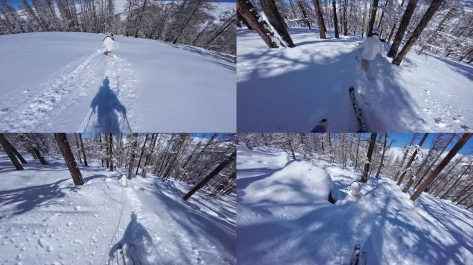 高速野雪粉雪跟拍4K