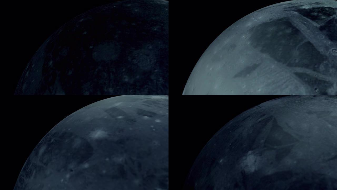 计算机产生了冥王星在宇宙恒星空间中的旋转。抽象背景的3d渲染。该图像的元素由NASA提供