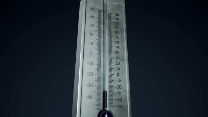 降低深色金属温度计上的温度。