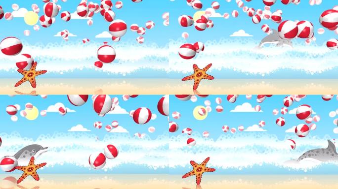 沙滩球的海洋动画